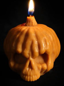 Pumpkin Skull Candle