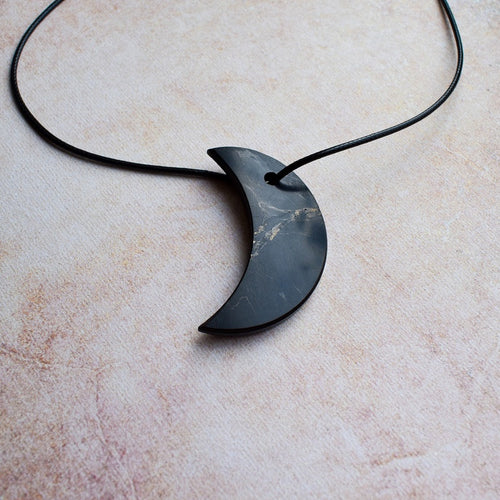 Shungite Crescent Moon Necklace