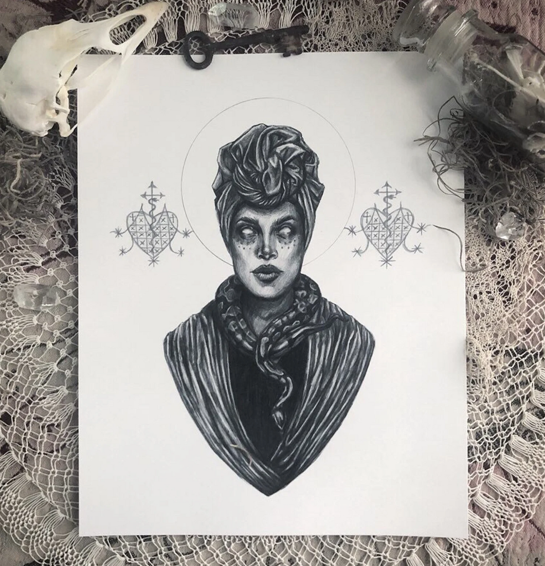 Voodoo Queen Marie Laveau Art Print by Caitlin McCarthy